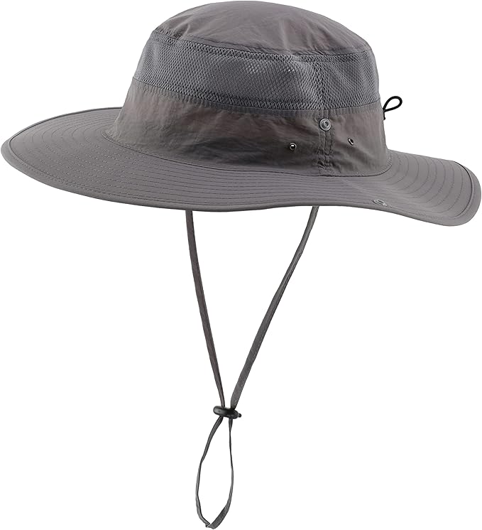 Connectyle Wide Brim Sun Hat for Men Breathable Cowboy Boonie Hat UPF 50+ Sun Protection Bucket Hat for Fishing Hiking