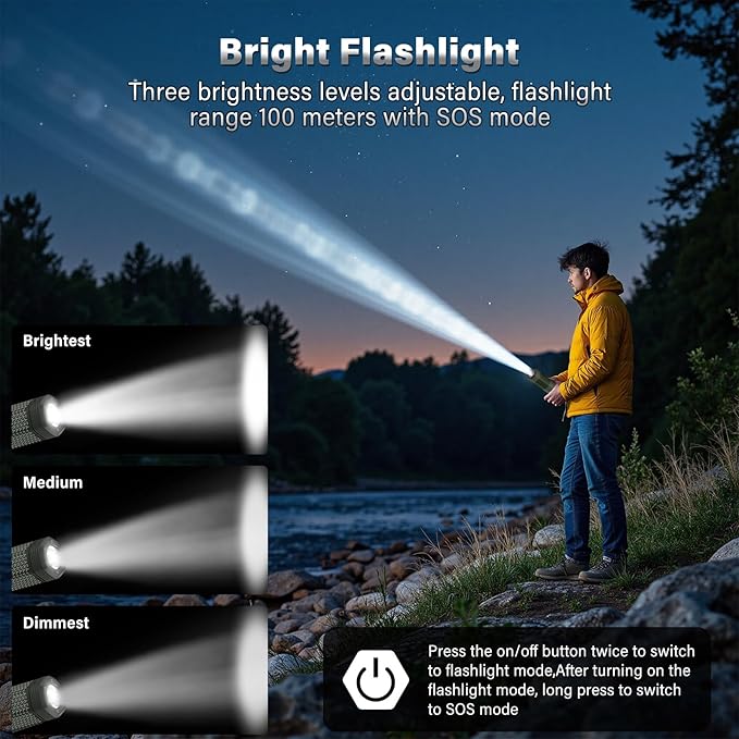 Telescopic Camping Light - 10500mAh Rechargeable Camping Lantern with Storage Bag, Dimmable Magnetic Tent Lamp, Waterproof Camping Lights Outdoor Emergency Lights for Home Power Outage, Hiking -Green