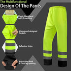 Hi Vis Class 3 Safety Rain Jacket for Men Waterproof, Reflective High Visibility Rain Gear Construction Rain Suit (Yellow-Black L/XL)