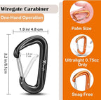 12KN Heavy Duty Carabiner Clips - Favofit 3.2'' Small Carbineers for Hiking Camping Hammocks Keys Keychains Dog Leashes - Ideal for Outdoor Enthusiasts