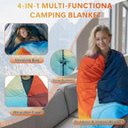 Camping Blanket, Packable Down Alternative Puffy Outdoor Blankets Lightweight Water-Resistant Compact Outdoor Blanket for Airplane Travel Picnic Stadium Hiking Party Cold Weather 55"x78.8"