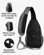 WATERFLY Small Hiking Sling Bag: Crossbody Sling Backpack Chest Bag Daypack for Men Women with Skin-Friendly Shoulder Strap