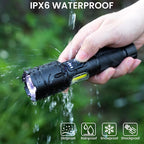 Rechargeable Flashlight 99000 High Lumens, Super Bright LED Flashlight with 7 Modes, Waterproof Powerful Flash Light for Camping, Home, Emerge∩cies (Black)