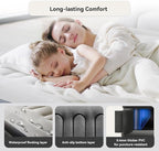 COMMOUDS Queen Air Mattress with Built-in Battery Powered Removable Pump, 13" High Inflatable Mattress, Portable Blow up Mattress, Air Bed for Camping, Home and Guest