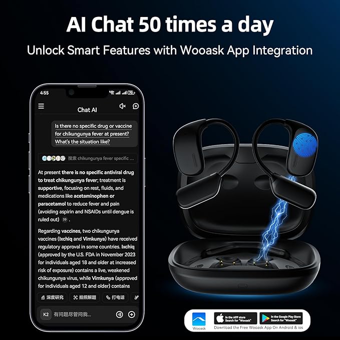Ai Translation Earbuds Real Time, 3-in-1 Translator Earbuds with 144 Languages/4 Translation Modes,Translatior Headphones,48H Audifonos Traductores Inglés Español for Travel Learning