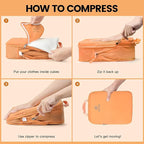 Lightweight Compression Packing Cubes for Suitcases, Compressible Expandable Travel Packing Organizer with Clear Toiletries and Backpack Bag, Travel Essentials for Carry on Luggage 7 Set