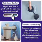 Beautyrest Hi-Loft Full Size Air Mattress with Vertical Beam Construction, Edge Support, External Pump and Puncture Resistant Vinyl for Guests and Camping