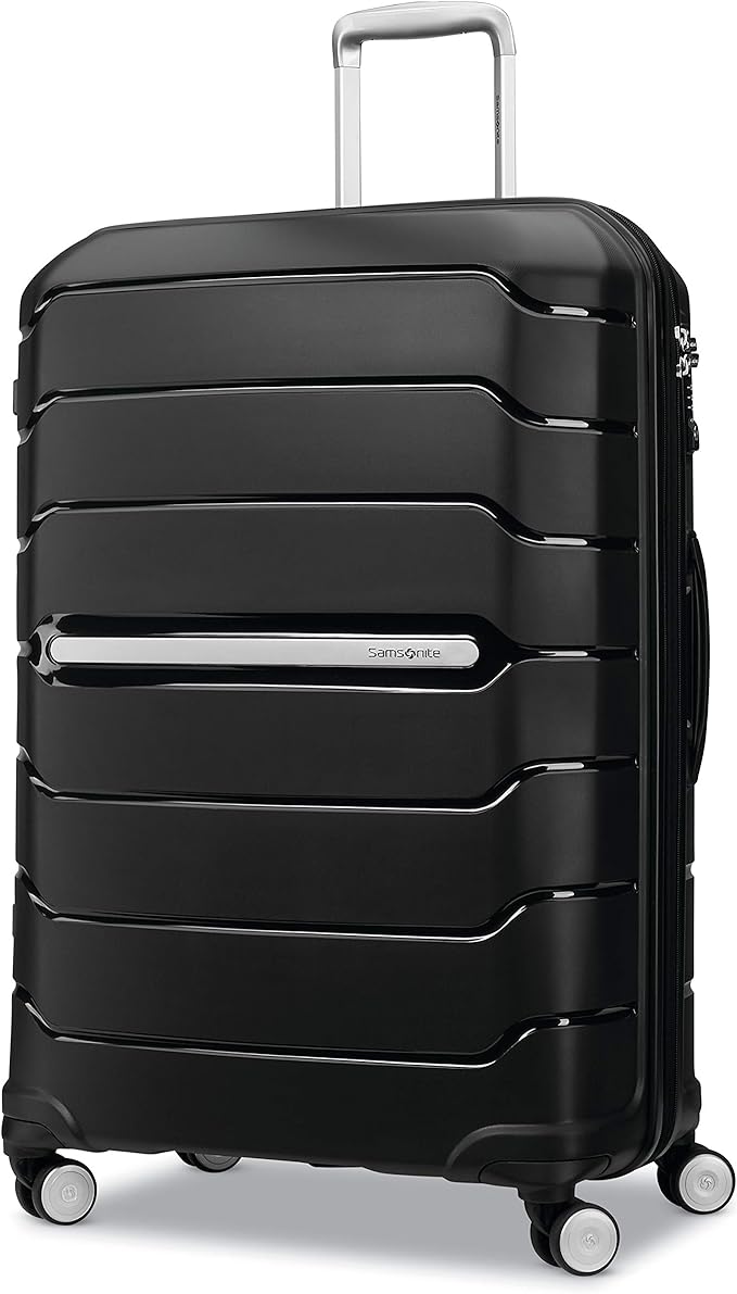 Samsonite Freeform Large Checked Luggage with Dual 360° Spinner Wheels - TSA Lock, Airline-Approved - Lightweight Durable Polypropylene Expandable Hardshell - Black