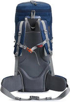 Bseash 60L Waterproof Hiking Camping Backpack with Rain Cover, Lightweight Outdoor Sport Travel Daypack for Climbing Touring (Blue)