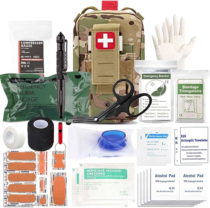 Small Ifak Trauma Kit for Duty Belt, Laser Cut Ifak Med Trauma Kit, Molle Tactical Emergency First Aid Kit Refill Supplies Insert