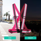 Reflective Vest Running Gear,Reflective Straps Safety Vest High Visible Vest for Night Running,Cycling,Motorcycle,Walking Vest 2Pack