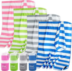 Sfee 4 Pack(8Pcs) Microfiber Travel Towel, Beach Towel Quick Dry Towel Camping Towel Super Absorbent Compact Lightweight Sports Gym Towels for Beach, Gym, Hiking, Pool, Backpacking, Bath, Yoga