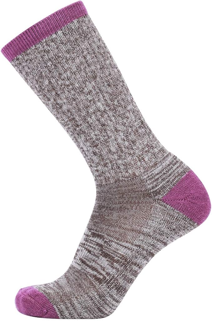 EnerWear 4 Pack Women's Merino Wool Outdoor Hiking Trail Crew Sock