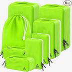 8-Piece Deluxe Compression Packing Cubes Travel - Maximize Space In Luggage With Double Capacity Design, Luxury Compressible Packing Cubes For Travel, Large, Small, & Medium Set