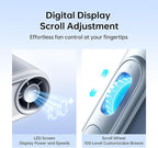 JISULIFE Portable Waist Fan, 100 Speed 40000RPM Cooling, Mini Personal Handheld Wearable Neck Fan, 16H 4500mAh USB Battery with LED Display, Lightweight for Outdoor, Travel, Cmaping Gifts- Black