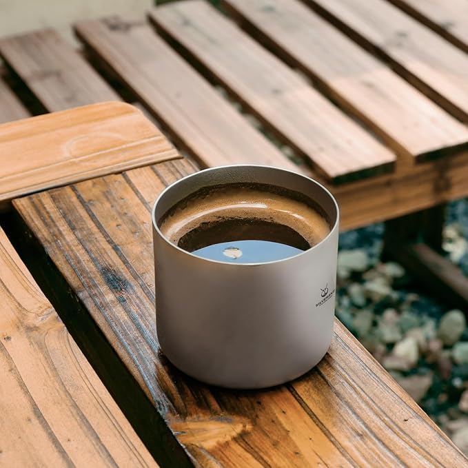Camping Mug Titanium Double Wall Coffee Tea Cup (110ML Double-Wall Cup)