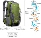Diamond Candy Waterproof Hiking Backpack for Men and Women, Lightweight Day Pack for Travel Camping