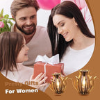 Solar Lanterns Outdoor Waterproof Hanging Lanterns as Birthdays Gifts for Women Mom Grandma Metal Garden Decor for Outside Solar Lights for Yard, Patio, Lawn, Porch, Backyard (Gradient Brown)