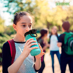 koodee Water Bottle for School-16 oz Stainless Steel Triple Wall Vacuum Insulated Water Bottle for Girls, Wide Mouth Bottle with Leakproof Spout Lid (Teal)