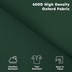 Colegence Heavy Duty Camping Chair for Adults Set of 2, Oversized Heavy People Foldable Padding Outside Camp Chairs, with Cooler Bag Cup Holder, Side Pocket for Lawn,Sport,Outdoor,Dark Green