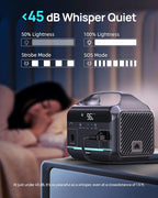 Portable Power Station 600W (1200W Peak), 288Wh (90,000mAh) LFP Battery Solar Generator, 2hrs Fast Charging, 8.7LB Power Bank with AC Outlets for Outdoor Camping, RV & Home Emergency (Solar Optional)