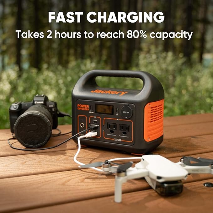 Jackery Portable Power Station Explorer 300 with 5 Meter Extension Cord, 293Wh Backup Lithium Battery, Solar Generator for Outdoors Camping Travel Hunting Blackout (Solar Panel Optional)