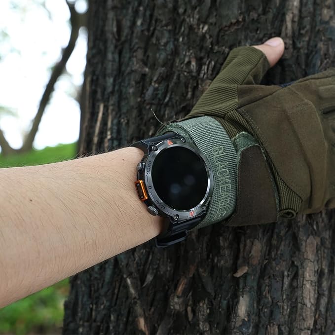 Military Smart Watches for Men Built-in GPS 3ATM Waterproof with Call/LED Flashlight, 1.45" Rugged Tactical Smartwatch with Compass, Fitness Tracker with HR/SPO2/Sleep Monitor for iPhone Android