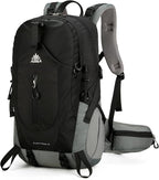 40L Hiking Backpack for Men and Women, Lightweight Waterproof Packable Camping Travel Daypack with Rain Cover (Black, 40 Liter)