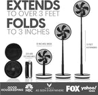 VENTY Portable Fan - Wireless Battery Operated Fan - 4 Speeds - LED Lighting - Carry Case & Remote Control - Cruise Travel - Outdoor Travel RV Power Bank With USB-C Port (Black with Case)