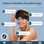 MyHalos 3D Mulberry Silk Sleep Mask for Women & Men with Cups, Blackout - Silk Eye Masks for Sleep Anywhere, Travel, Night, Face, Side - Eye Cover, Sleeping Mask, Eyemask, Sleepmask, Black