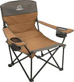 Quilted Low Camping Chair with Padded Seat and Back for Camping/Hiking/Backpacking Made by Caddis Sports (Low Chair (Brown))