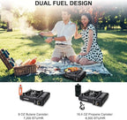 Camplux Dual Fuel Propane & Butane Stove with Carrying Case, Portable Camping Stoves with CSA Certification
