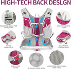 Hydration Pack Backpack, Lightweight Water Backpack with 2L Leakproof Hydration Bladder Daypack for Men Women,Running Hydration Vest for Outdoor Trail