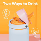 40 oz Insulated Water Bottle with Straw: Meoky Stainless Steel Metal Water Bottle with 2-in-1 Lid - Leak Proof, Cold for 24 Hours, Protective Silicone Base, BPA-Free for Gym Sports, Periwinkle