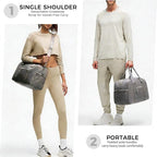 Uarition 14 inch Small Gym Bag for Men & Women, Mini Duffle Bag for Travel Sports, Lightweight Carry On Duffel Bag, Grey