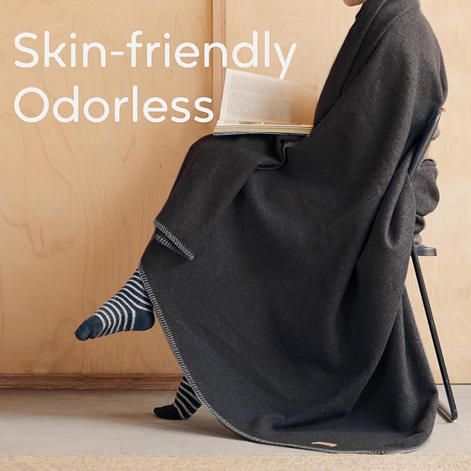 100% Wool Blanket, 48" x 62", Warm, Thick, Washable, Military Wool Blanket, Great for Camping, Outdoors, Sporting Events, Survival Kits