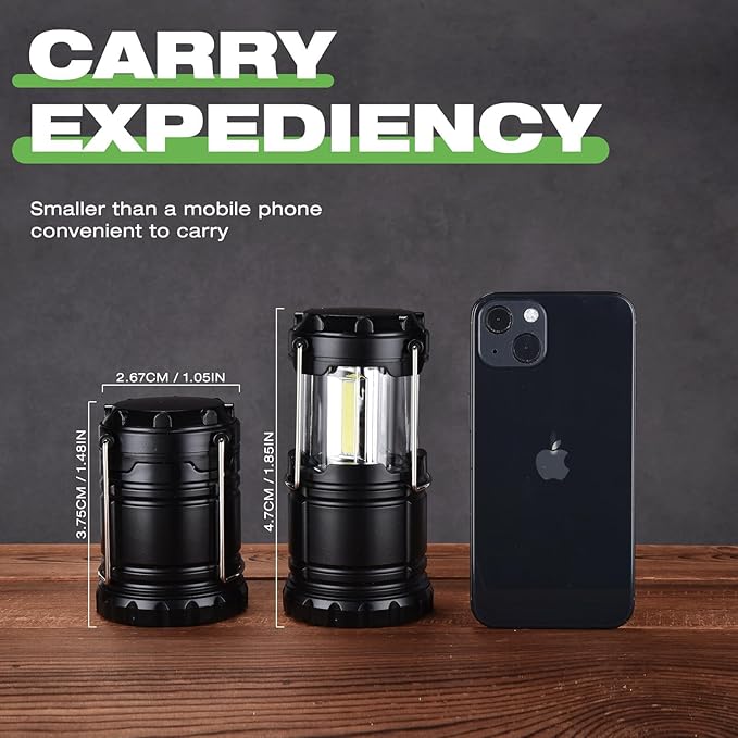 KPKJOO Lantern Collapsible Camping Light, Battery Operated Lanterns LED Super Bright for Power Outages Indoor Emergency Outdoor Camping Hiking Kit (6, LED)