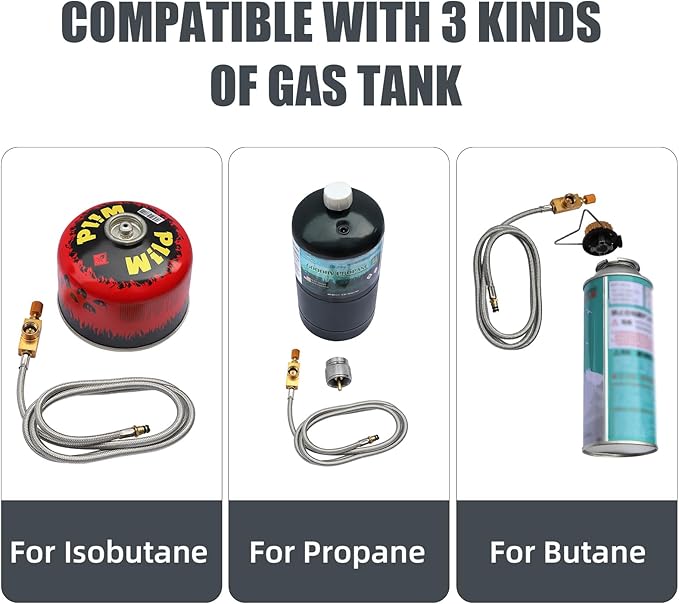 Portable Camping Stove, Powerful Gas Stove, Propane Camp Stove with Carrying Case, 30,000 BTU Small Propane Stove, Gas Burners for Cooking Outdoor Hiking Picnic BBQ