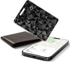 Wallet Tracker Card (iOS Only), Rechargeable Bluetooth Smart Tracking for Apple Find My Compatible Anti Tracker for Men Women Slim Item Locator for Purse Passport Key Luggage Tag (1Pcs/Black C)
