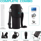 40 OZ Stainless-steel Insulated Water Bottles - Cold 48H & Hot 24H, Leak-Proof Metal Water Flask with Sleeve, Protective Boot, BPA Free Vacuum Insulated 40oz Water Bottle Fits In Cup Holder