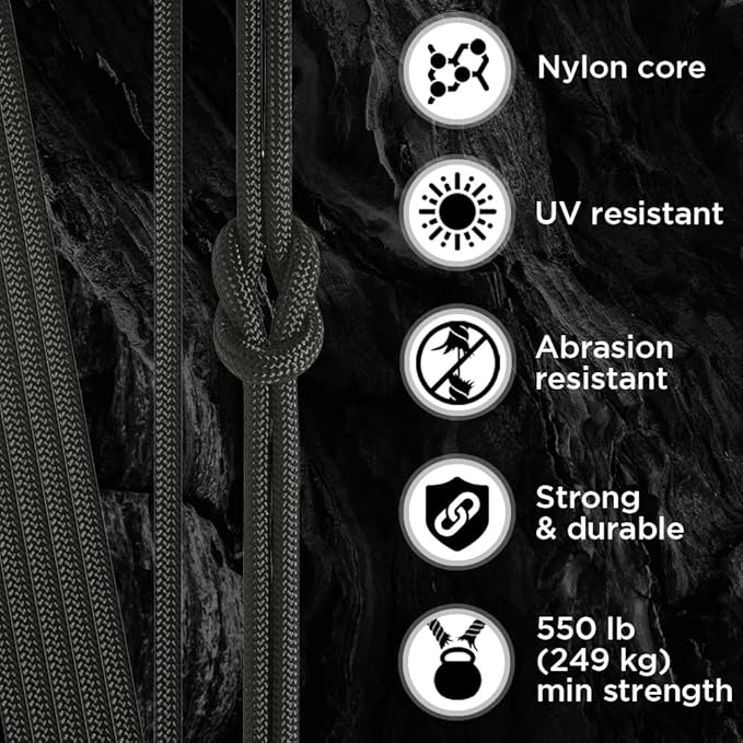 TECEUM 5/32" Paracord Rope 1000 – 1000ft / 200ft / 100ft / 50ft – Tactical Parachute Cord 4mm – 45+ Colors – Nylon String for Survival & Camping Gear – Stripe Cord for Survival – Utility Rope
