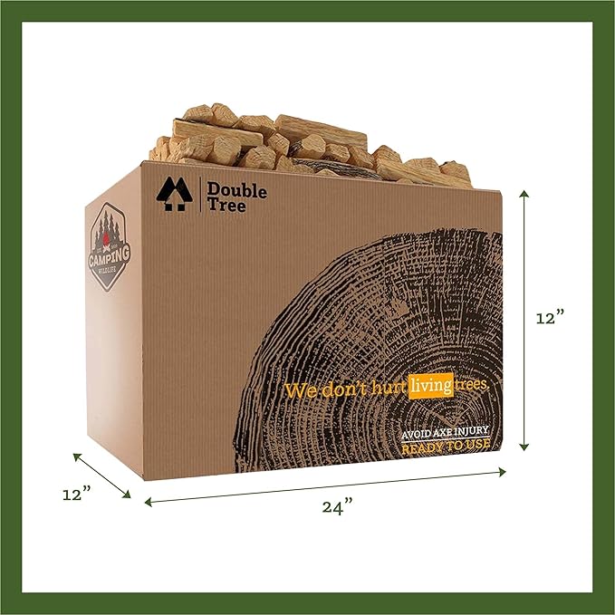 Double Tree Fire Starter Sticks - 100% Natural Cedar Wood Kindling, Quick & Easy Burning for Campfire, Camping Cooking Stove, Fire Pit, Fireplace & Grilling, lndoor & Outdoor - (X-Large 2 Cubic ft)