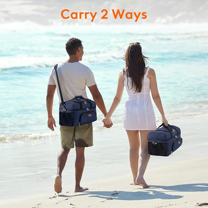 Lifewit Insulated Cooler Bag, 32/48 Can Large Leakproof Beach Cooler, Lightweight Portable Double Layer Soft-Sided Travel Ice Chest for Camping, Kayaking, Road Trips, Grocery Shopping