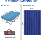 KAMPKEEPER Camping Cot,Camping Cots for Adults,Folding Camping Cot with Inflatable Air Mattress and Carry Bag,for Outdoor Travel Camp Beach Vacation (not Included The Airpump)