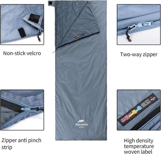 Naturehike Lightweight Compact Sleeping Bag, Envelope Ultralight Backpacking Sleeping Bag Portable, Waterproof, Comfort with Compression Sack for Cold&Warm, Camping, Traveling, Hiking