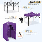 EAGLE PEAK Flex Compact 4x4 Pop-up Canopy Changing Room, Portable Dressing Room, Privacy Changing Tent for Indoor Fashion Photoshoots, Camping, or Pool, Purple