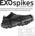 Kahtoola EXOspikes Footwear Traction for Winter Hiking & Running in Snow, Ice & Rocky Terrain