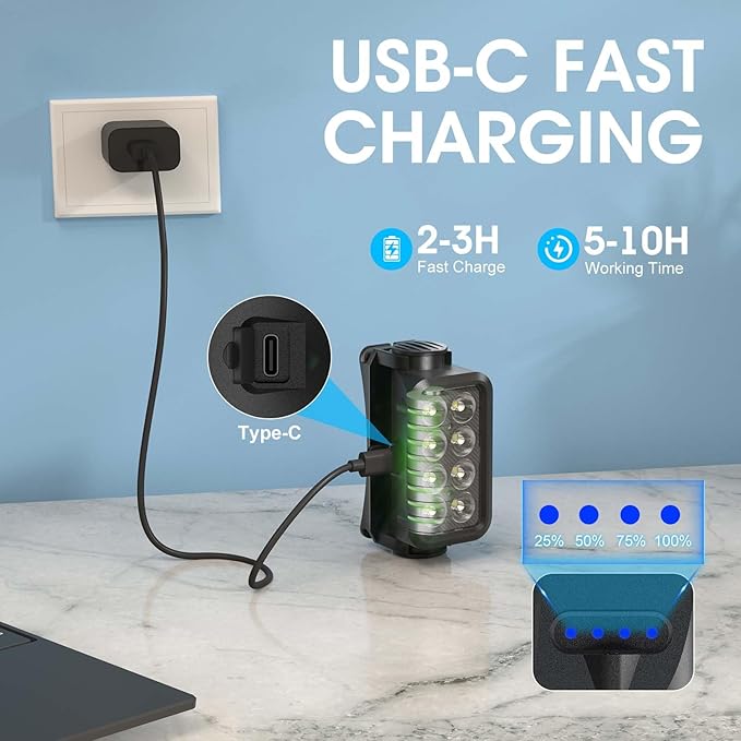 Rechargeable Headlamp Flashlight, 8 LED 2500LM Ultra-Light Bright Headlight with Motion Sensor, Waterproof Lightweight Head Lamp for Adult Kid, 2-Pack Headlamps for Outdoor Camping Running Fishing