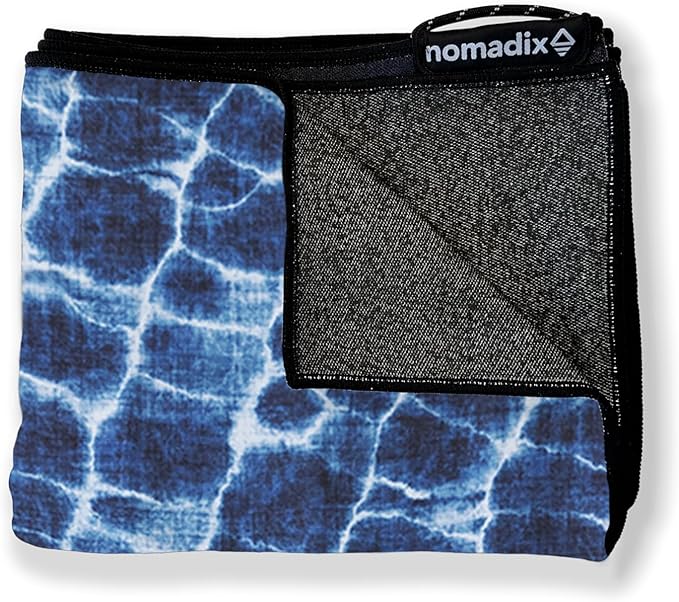 Nomadix Original Towel - Perfect for Beach, Pool, Travel, Camping, Yoga - Made with Recycled Materials - Super Absorbent - Sand Resistant- Aqua Blue - 72.5x30