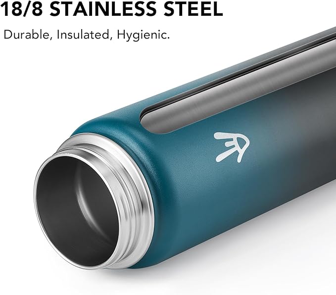 Enerbone 32 oz Insulated Water Bottle, Stainless Steel Bottle with Carrying Strap, Double-Wall Vacuum Insulation Design, Leakproof Sports Bottle with Straw, Keep Drinks Cold or Hot for Hours